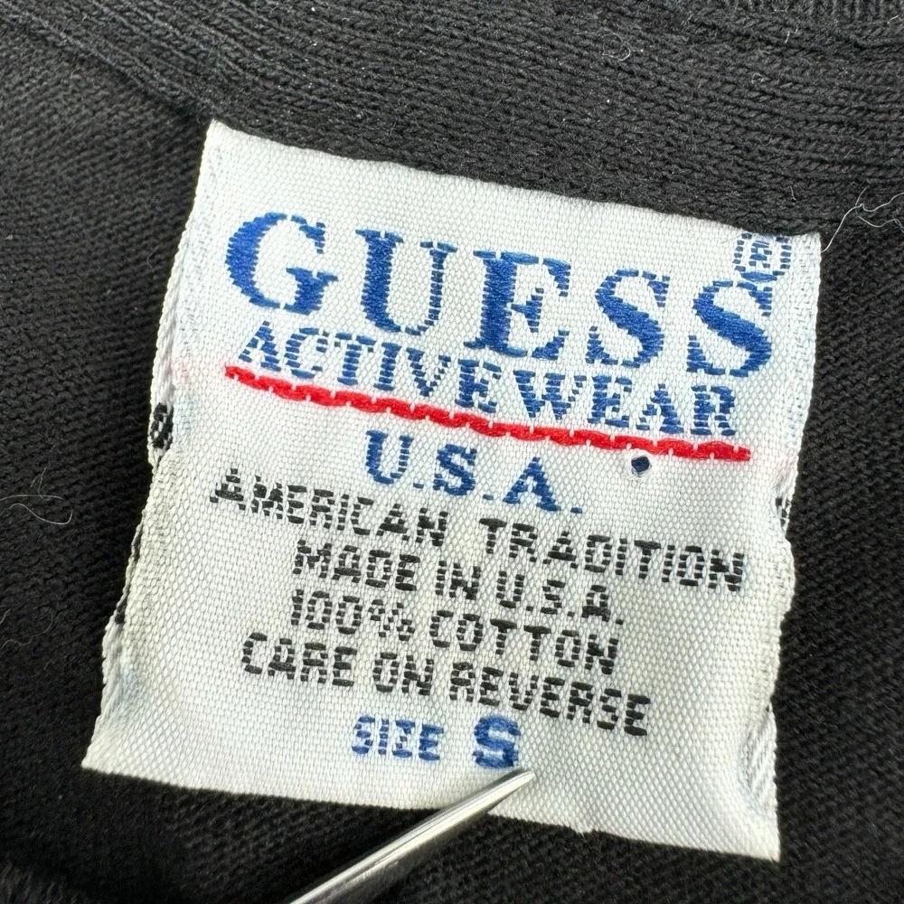 Vintage 1984 GUESS Activewear Black Graphic T-Shirt - Made in USA, Size Small - Picture 5 of 5